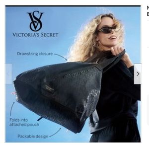 NWT Victoria's Secret Lightweight Packable Lined Tote Bag Beach Travel